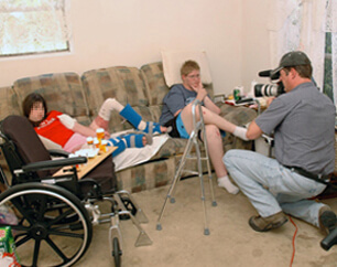 James filming child for a day in a life